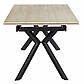 Стіл розкладний з керамічною стільницею Norton 160-240х90 см травертин на чорних металевих ніжках, фото 6