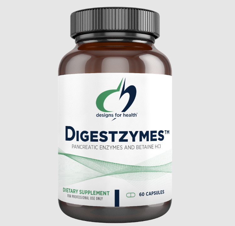 Designs for Health Digestzymes / Травні ферменти з бетаїном HCl 60 капсул