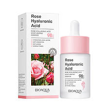 Сироватка з трояндою та гіалуроновою кислотою Bioaqua Rose Hyaluronic Acid Essence зволожуюча антивікова, 30 мл