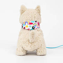 Інтерактивна собачка на повідку бежева M6218UA-1, що ходить, співає українською та «лиже», 28 см, фото 8