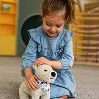 Інтерактивна собачка на повідку бежева M6218UA-1, що ходить, співає українською та «лиже», 28 см, фото 4