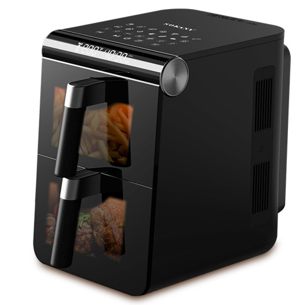 Аерофритюрниця SK-10084 2 контейнери 6,5+6,5 л 3400 Вт аерогриль фритюрниця без олії мультипіч, фото 1