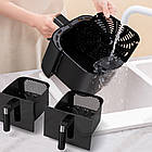 Аерофритюрниця SK-10084 2 контейнери 6,5+6,5 л 3400 Вт аерогриль фритюрниця без олії мультипіч, фото 5