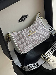 Сумка жіноча багет Michael Kors Jet Set Charm рожево-бежевий