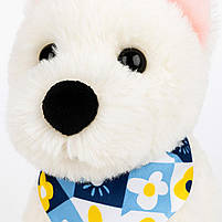 Інтерактивна собачка біла на повідку M6218UA-2, що ходить, співає українською та «лиже», 28 см, фото 6