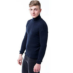 Чоловіча темно синя Х/Б водолазка з начосом (L) тм "ОК" Розмір: 46-48 (33087-1)