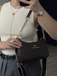 Сумка багет Michael Kors Jet Set Charm темно-коричневий