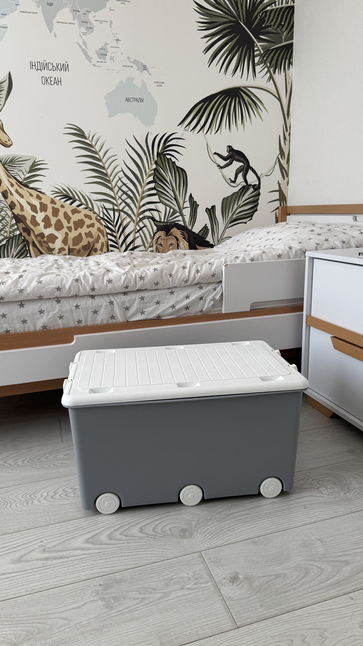 Ящик контейнер для іграшок Тега Tega, Сірий, фото 1