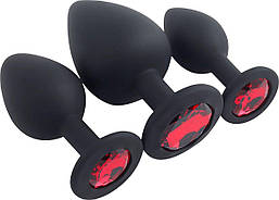 Набір пробки зі стразами силіконові M L XL 3 шт подарунок ( 150-046 )