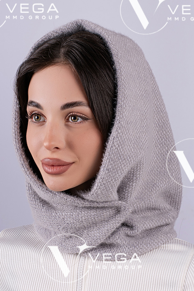 Жіночий капор Vega Ангора 56-58 сірий, фото 1