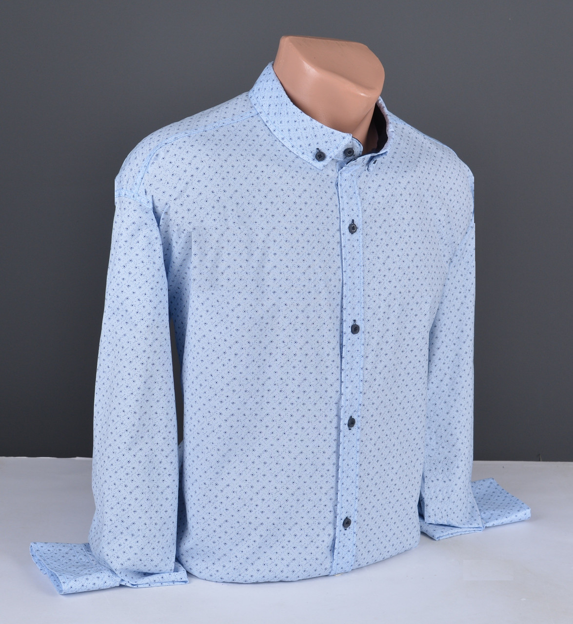 Чоловіча сорочка G-port із візерунком ВЕЛИКОГО РОЗМІРУ блакитна Туреччина 1182 Б, фото 1