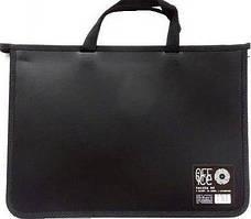 Папка-портфель А4 на замку з ручками Чорна 31630