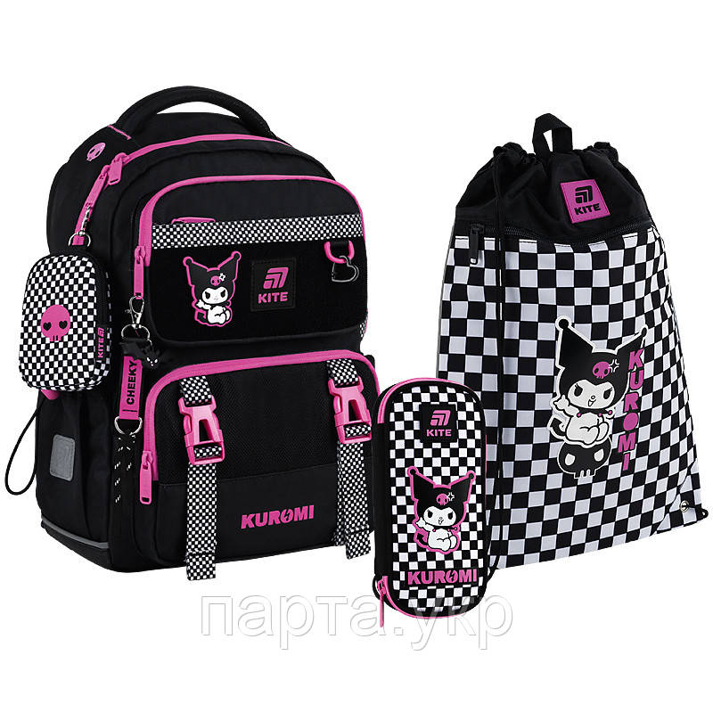 Шкільний набір Kite Education Kuromi SET_HK25-1022M (рюкзак, пенал, сумка)