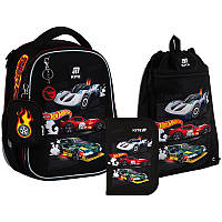 Шкільний набір Kite Education Hot Wheels SET_HW25-555S (рюкзак, пенал, сумка)