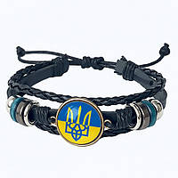 Патріотичний браслет Тризуб на тлі прапору України