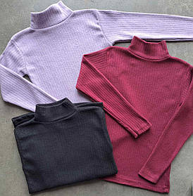 Теплі водолазки у рубчик широкий  з начосом 9/12 років; Опт. Туреччина