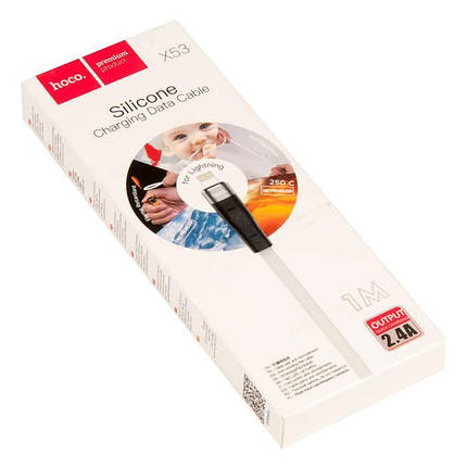 Кабель для заряджання Lightning HOCO X53 Angel 2,4A плоский дріт завдовжки 1 м White, фото 2