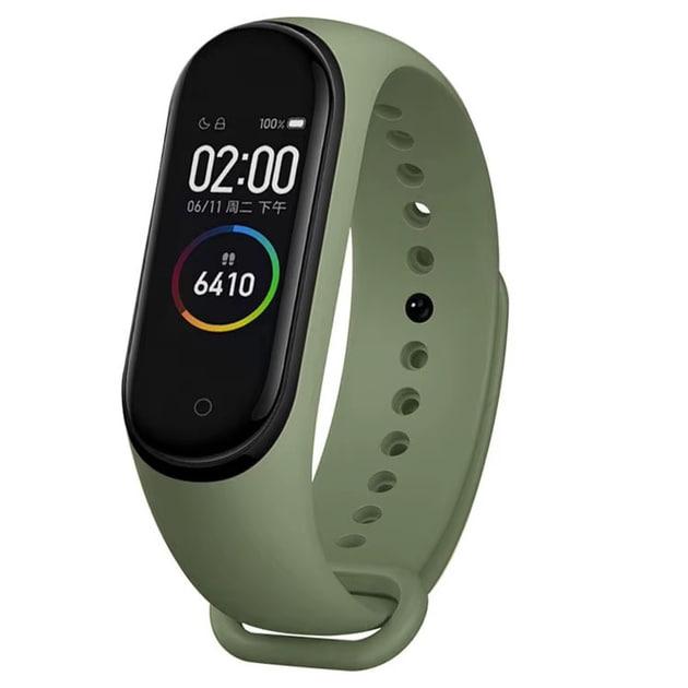 Ремінець силіконовий для фітнес-браслета Mi Band 5/6/7 Хакі темний