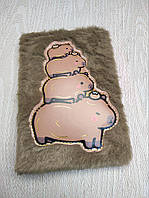 Дитячий блокнот "Капібара", хутряна обкладинка 2206-6-CB