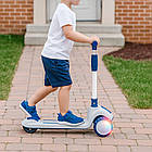 Дитячий триколісний самокат від 3 років до 50 кг білий із регульованою висотою керма та світними колесами, фото 4