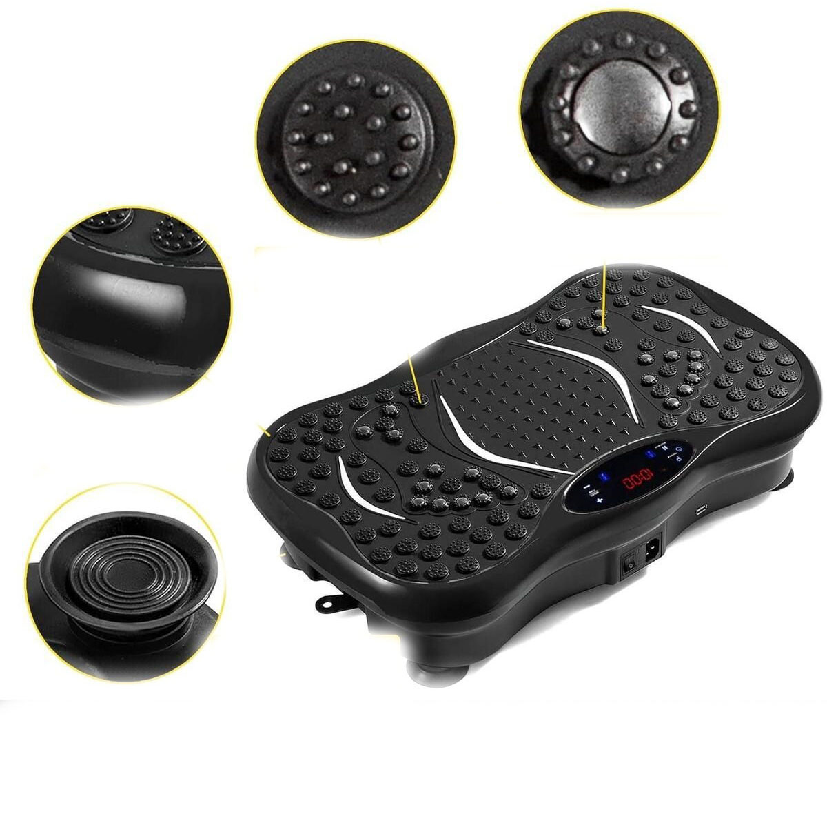 Фітнес платформа з еспандерами та пультом до 150 кг віброплатформа тренажер для домашніх вправ, фото 1