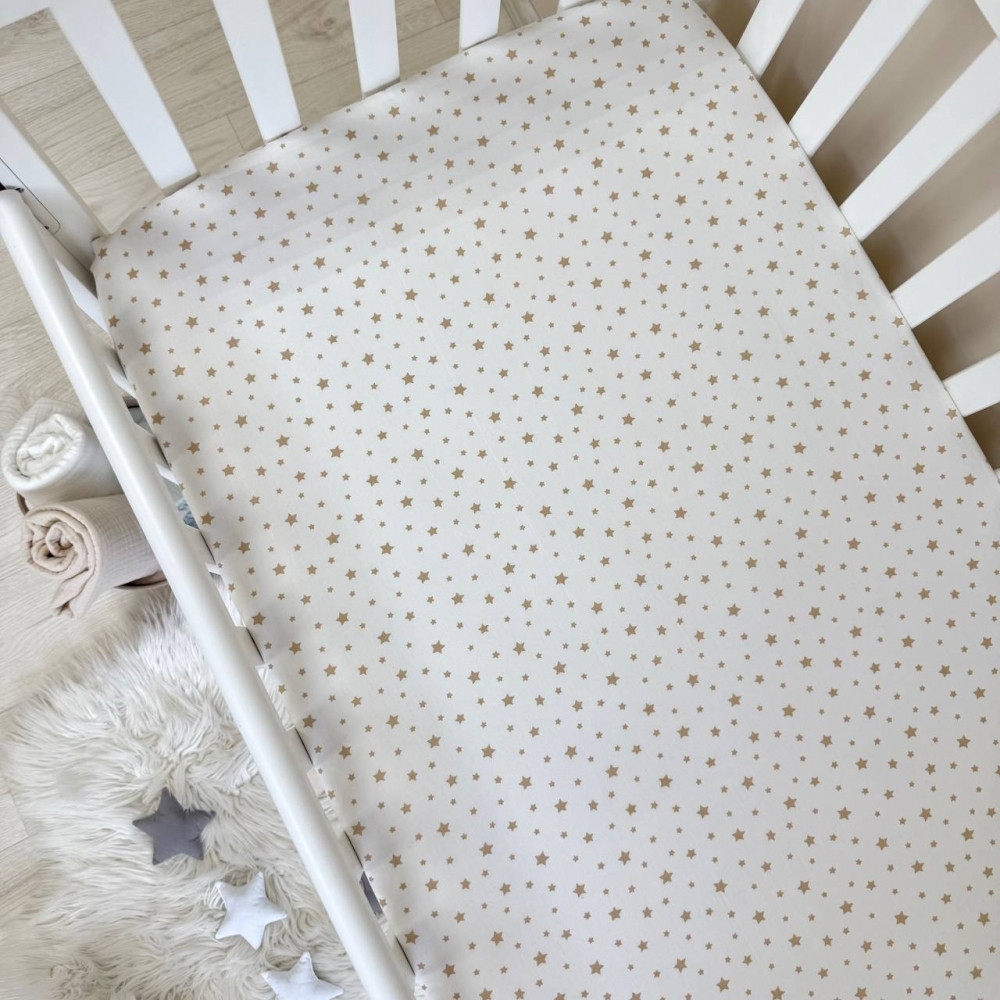 Простирадло дитяче Зорепад бежевий на білому