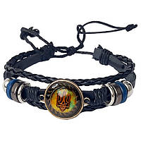 Браслет Тризуб патріотичний з екошкіри