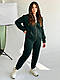 Теплий костюм тринітка зимовий жіночий на флісі прогулянковий спортивний костюм з однотонним капюшоном - фото 5 - id-p2763500051