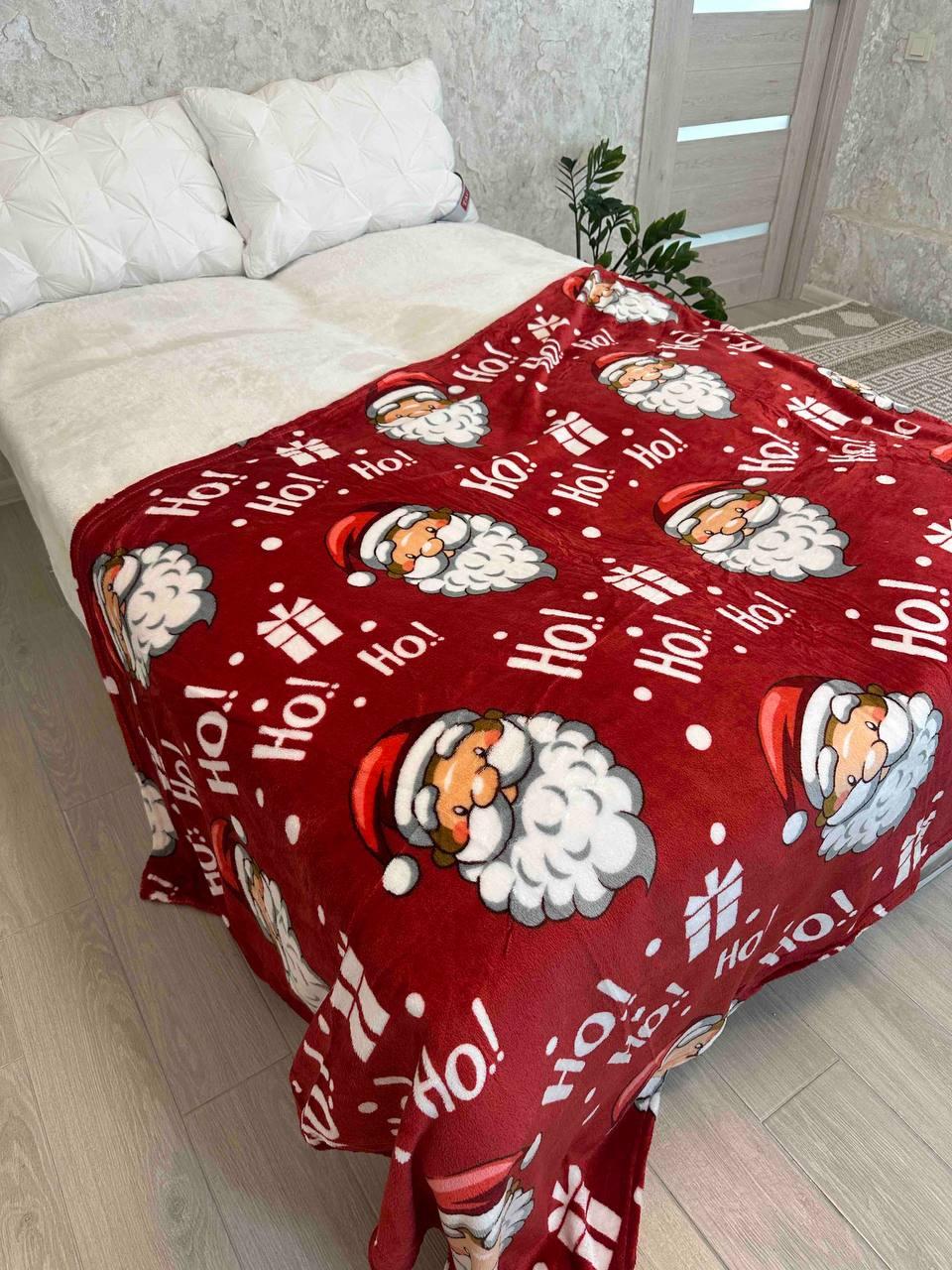 Плед новорічний на флісі Євро