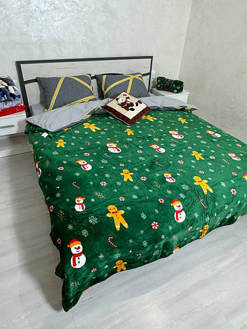 Плед новорічний на флісі Євро, фото 1