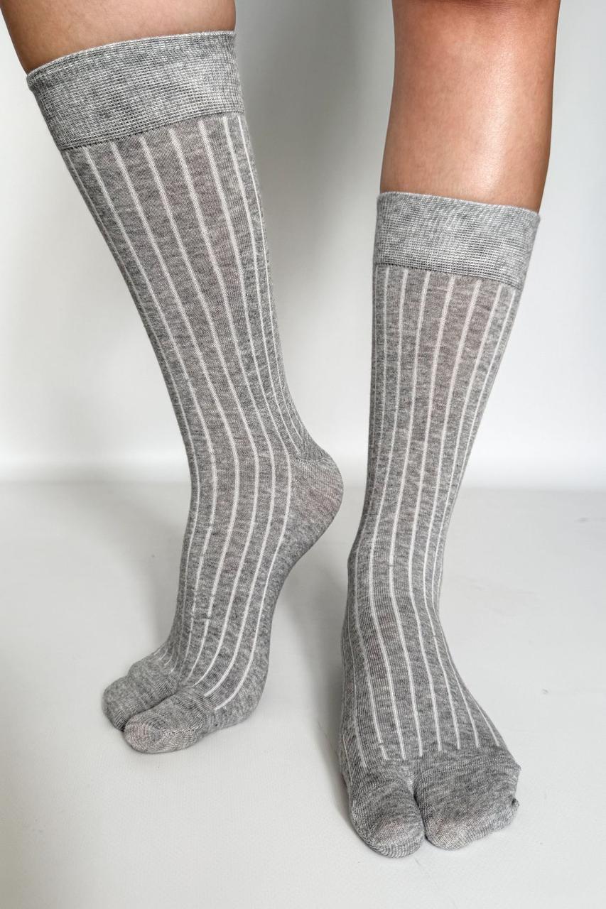Шкарпетки табі жіночі високі Міу Apmi 37-40 світло-сірий, фото 1