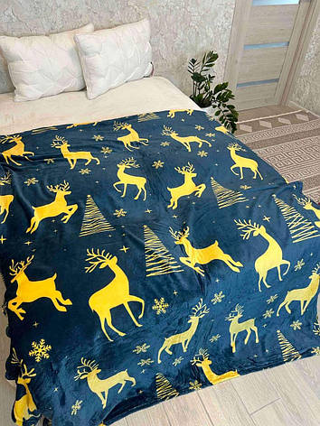 Плед новорічний на флісі Євро, фото 2