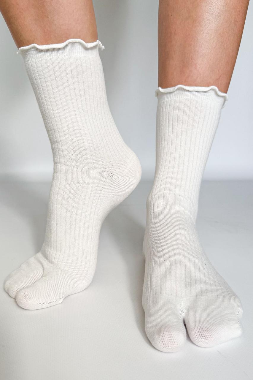 Шкарпетки таби жіночі кімоно Lace Apmi 37-40 білий, фото 1