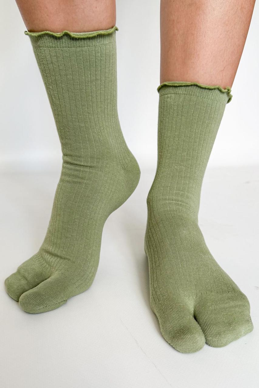 Шкарпетки таби жіночі кімоно Lace Apmi 37-40 зелений, фото 1