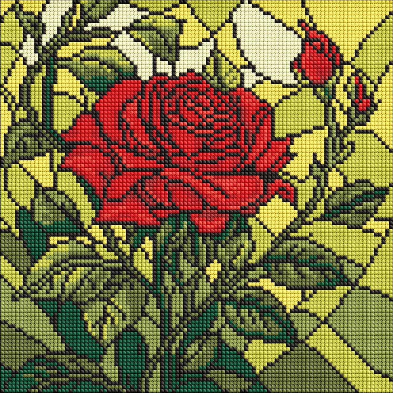 Алмазна мозаїка - Вітраж. Троянда, фото 1