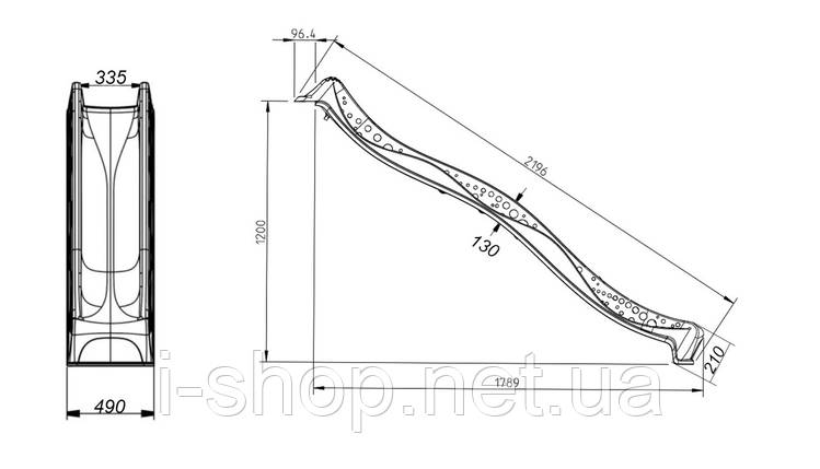 Гірка спуск Yulvo для дитячого майданчика 2,2 м. KBT Антрацит, фото 2