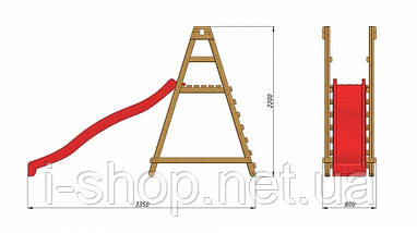 Дитячий дерев'яний майданчик PlayBaby з гіркою 3 метри, фото 3