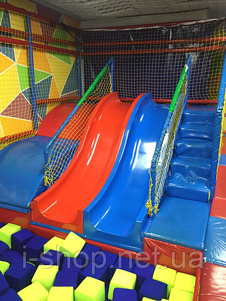 Гірка подвійна зі склопластику, двоскатна для дитячого майданчика 2,8 м, H-1,2 м., фото 2