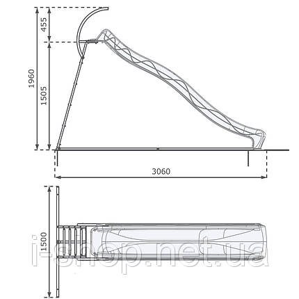 Дитяча гірка для вулиці 3 м. зі сходинками Червоний, фото 2