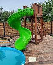 Гірка для спуску гвинтова пластикова жовта Туреччина, висота 200 см, фото 2