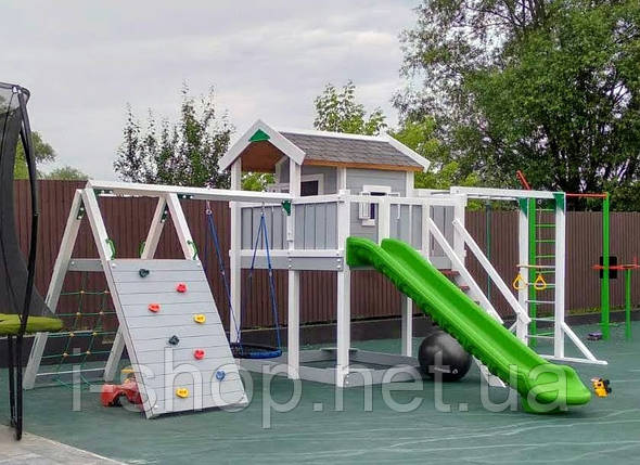 Гірка для спуску на ігровому майданчику зелена з литого пластику 3.5 метра Туреччина, фото 2