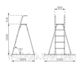 Драбинка металева висотою 150 для гірки 3 м, фото 4