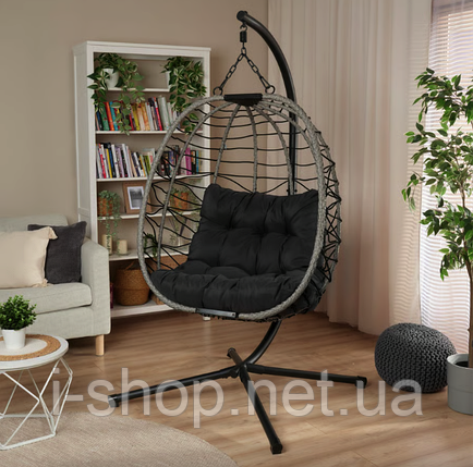 Підвісне крісло-кокон Di Volio Corta одномісне графітовий, фото 1