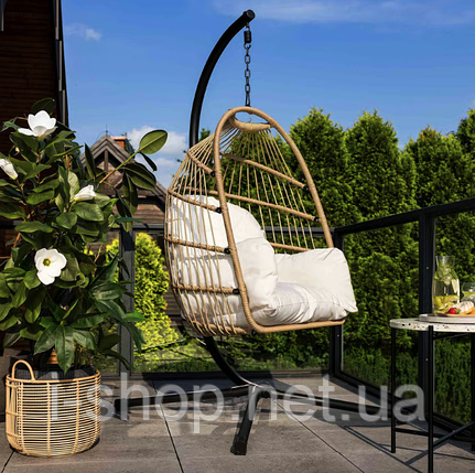 Підвісне крісло-кокон Di Volio Beluno бежевий, фото 1