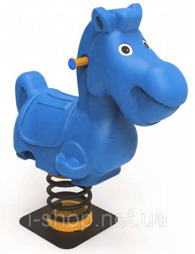 Гойдалка на пружині Конячка, синя, з литого пластика