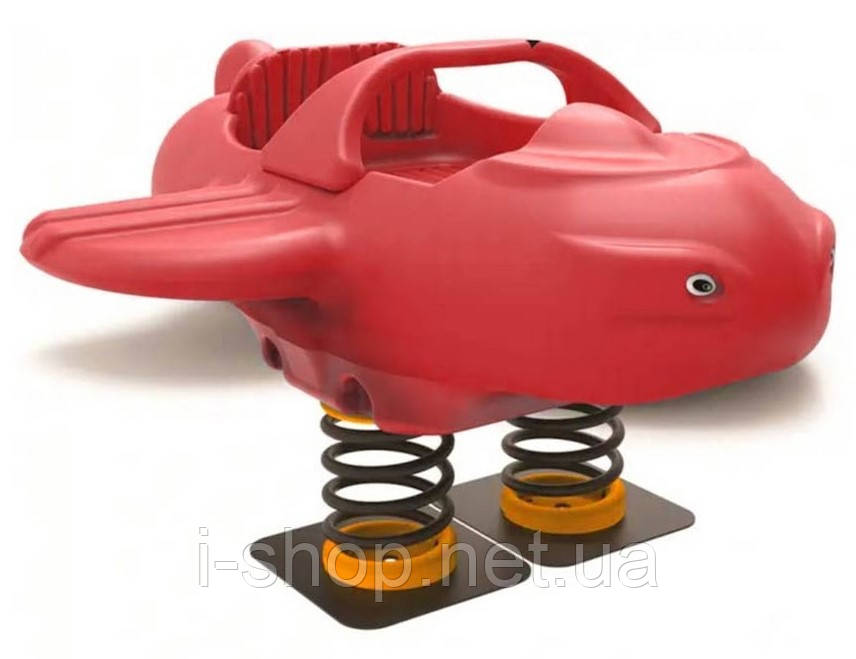 Гойдалка на пружині Літак, червона, з литого пластика