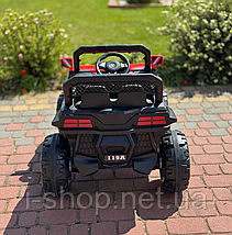 Дитячий електромобіль ДЖИП БАГГІ двомісний (4 двигуни, пульт, світло, музика), Червоний, фото 5
