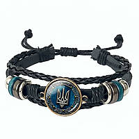 Патріотичний браслет Тризуб з екошкіри