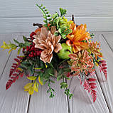 Осіння композиція з гарбузом та георгінами., фото 4