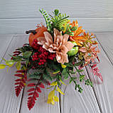 Осіння композиція з гарбузом та георгінами., фото 8